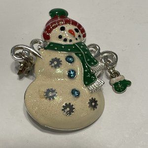 Snowman Christmas Pin Brooch Christmas Holiday Frosty Carrot Nose